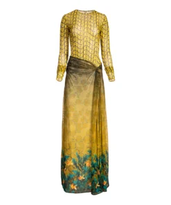 Ellamo_yellow_wavy_knotted_dress