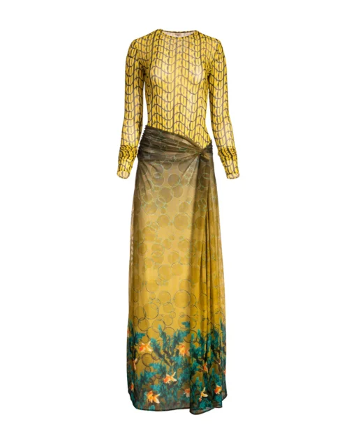 Ellamo_yellow_wavy_knotted_dress