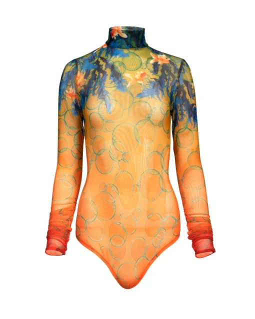 Multicolor bubble seaweed Mesh bodysuit